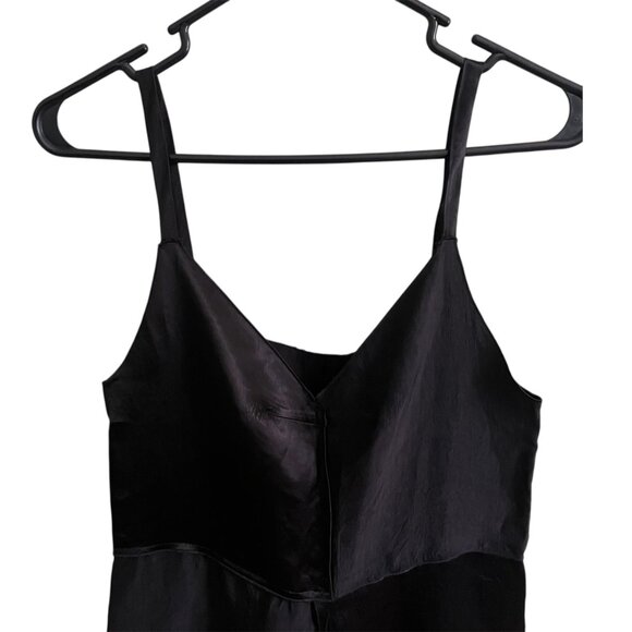 Zara Women's Black Slip Dress Satin Effect Midi Spaghetti Strap Classic Party XS - Picture 5 of 11